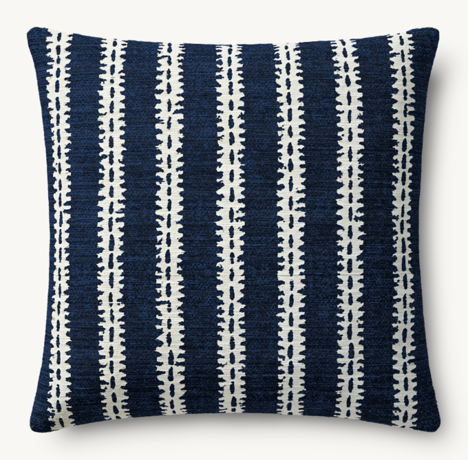 Nazaré Notched Stripe Outdoor Pillow Cover - Square  