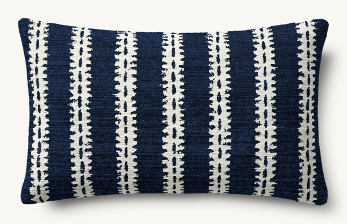 Nazaré Notched Stripe Outdoor Pillow Cover - Lumbar  