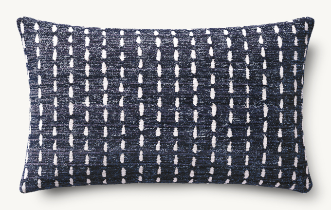 Nazaré Stitched Stripe Outdoor Pillow Cover - Lumbar  