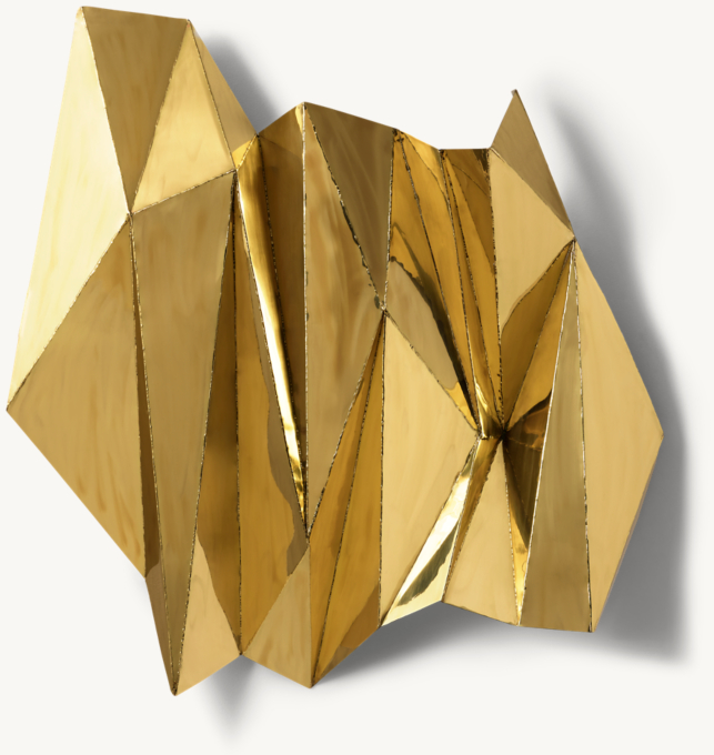 Faceted Brass Wall Sculpture