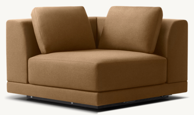 Three Quarter view of Cortona Modular Wide-Arm Corner Chair 