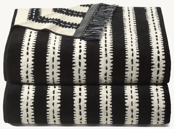 Nazaré Notched Stripe Beach Towel