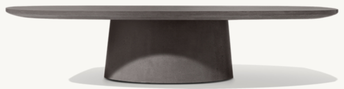 Vue de Face - Caprera - Table Basse Rectangulaire en Béton - Béton Gris Anthracite