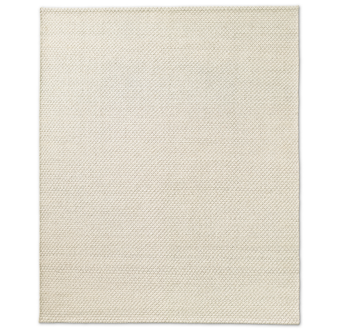 Overhead view of Diamond Lattice Wool Rug - Cream 