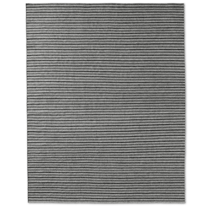 Double Stripe Flatweave Rug - Charcoal | RH