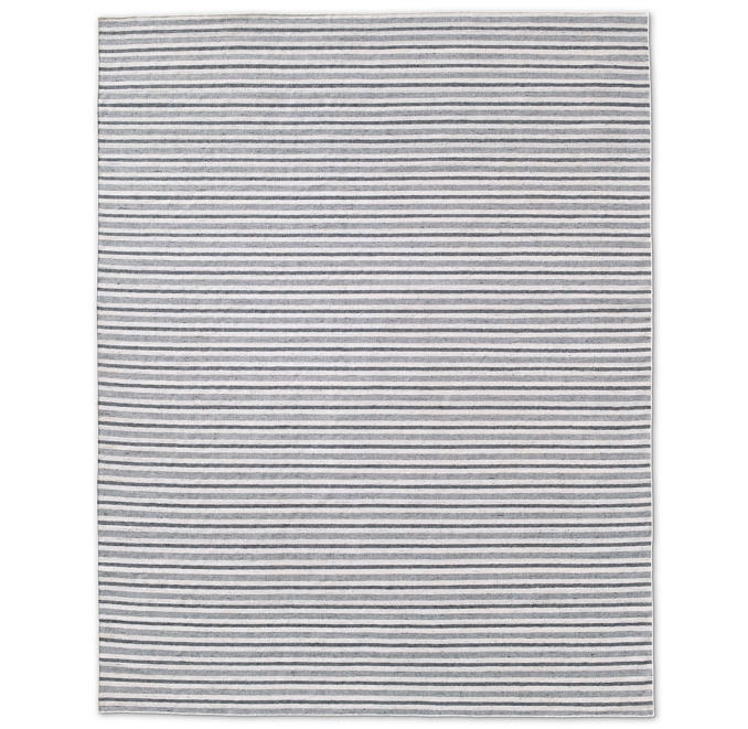 Double Stripe Flatweave Rug - Grey | RH