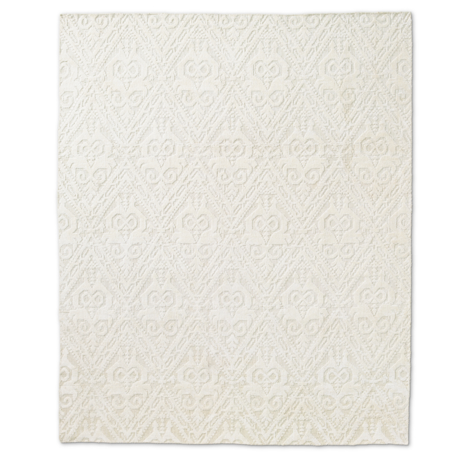 Floral Chevron Rug - Cream 