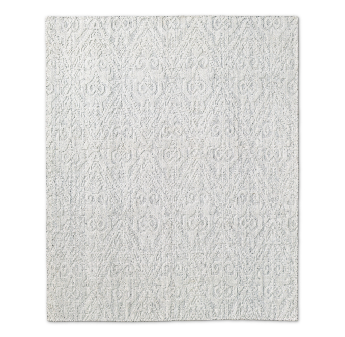 Floral Chevron Rug White