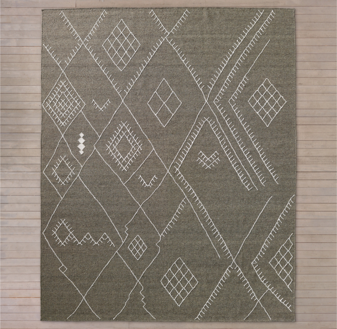 Sarto Embroidered Flatweave Rug Mocha