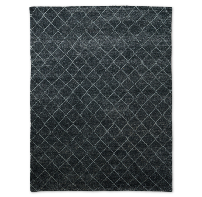 Reverse Raised Diamond Rug - Charcoal | RH