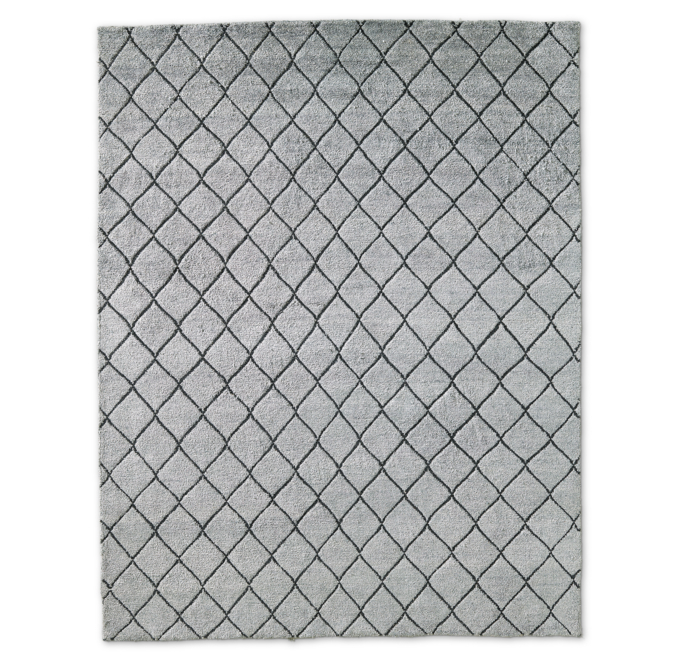 Reverse Raised Diamond Rug Silver