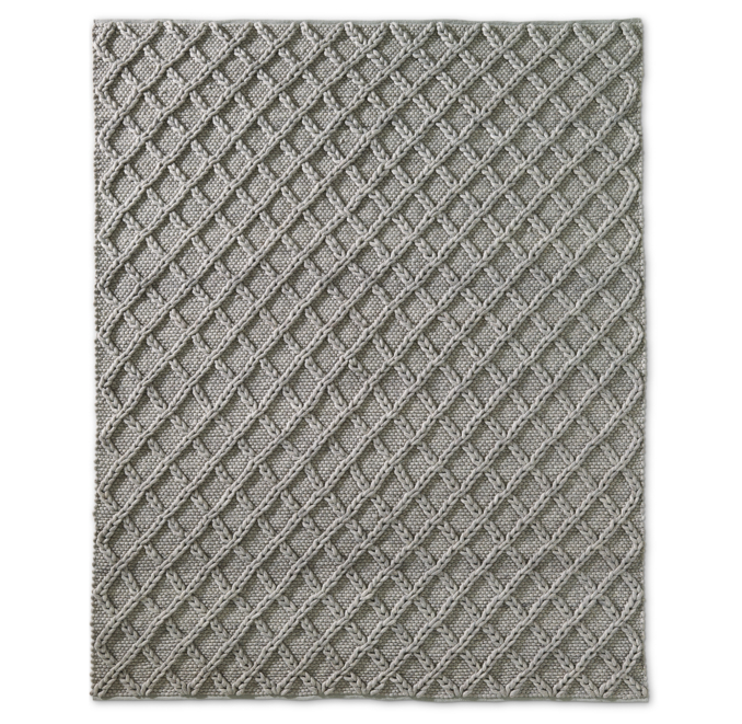 Raised Diamond Wool Rug - Marled
