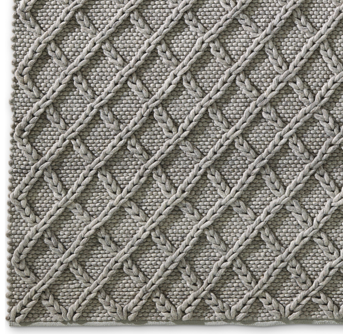Raised Diamond Wool Rug Swatch - Marled