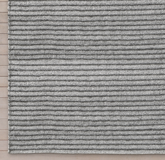 Ribbed Pinstripe Flatweave Rug Swatch - Grey