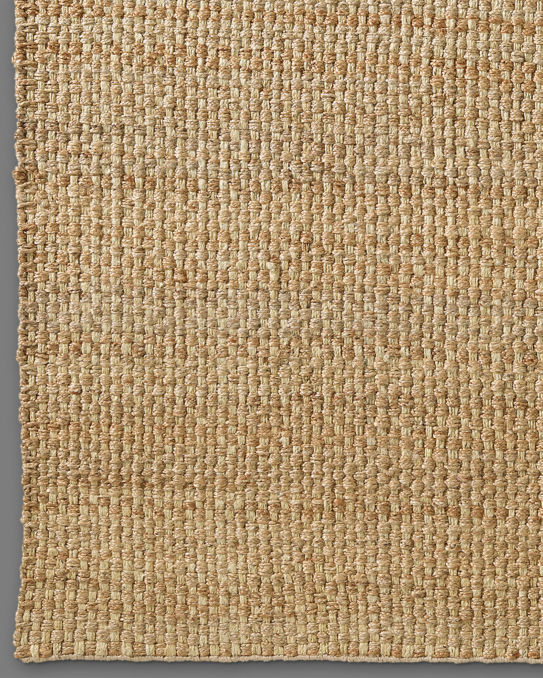 TwoTone Basket Weave Jute Rug Natural Bleach