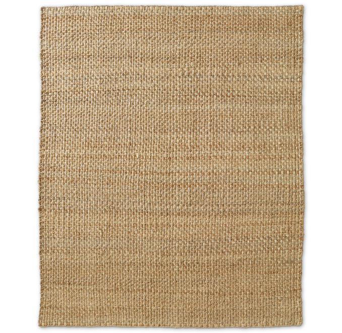 TwoTone Basket Weave Jute Rug Natural Bleach