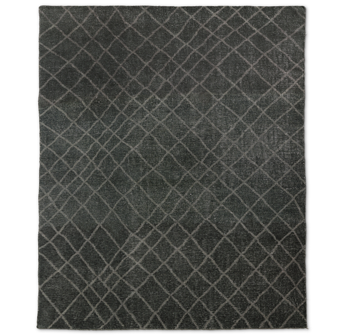 Sketched Diamond Rug Charcoal