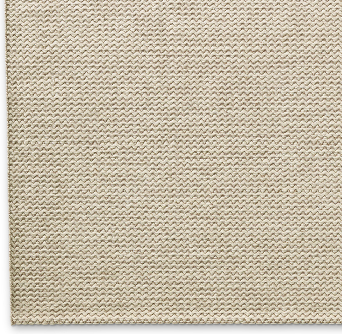Raised Zigzag Wool Rug Swatch - Cream