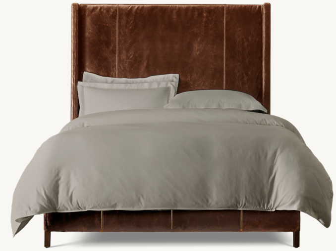 Grayson Leather Sleigh Bed 