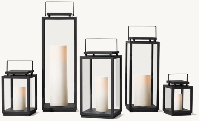 Sizes (left to right) B, E, C, D and A shown in Iron. Candle not included.