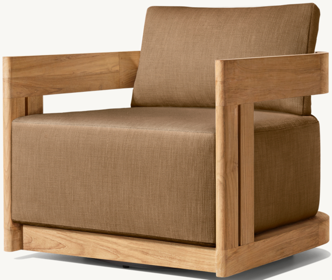 Shown in Natural Teak. Cushions (sold separately) shown in Burnt Caramel Perennials&#174; Performance Textured Linen Weave.