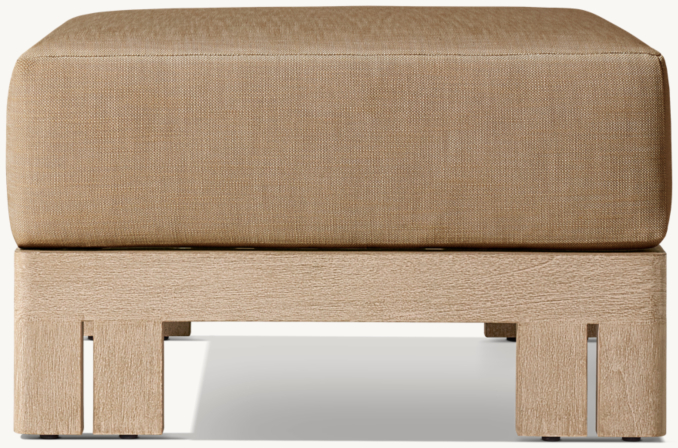 Front view of Matira Teak Ottoman  - Frame Only 