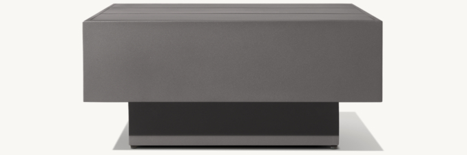 Vue de Face - Cape Town Aluminium - Table D'Appoint Carrée - Gris Acier