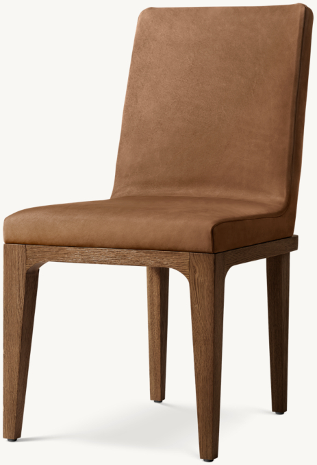 Three Quarter view of Preston Leather Dining Side Chair 