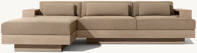 Cape Town Teak Left-Arm Sofa-Chaise Sectional
