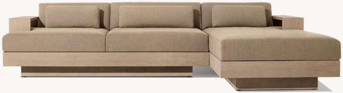 Cape Town Teak Right-Arm Sofa-Chaise Sectional