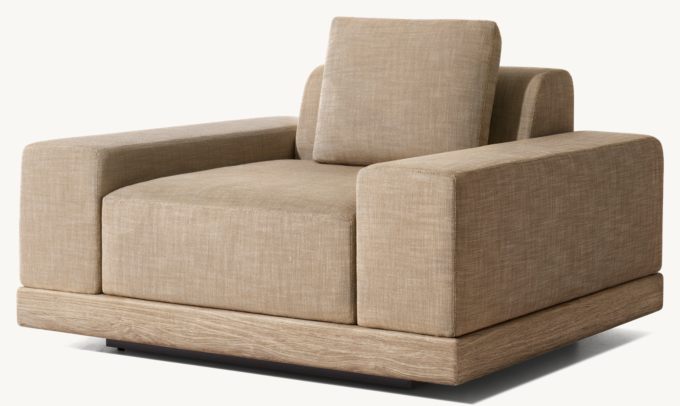 Cortona Teak Swivel Lounge Chair | RH