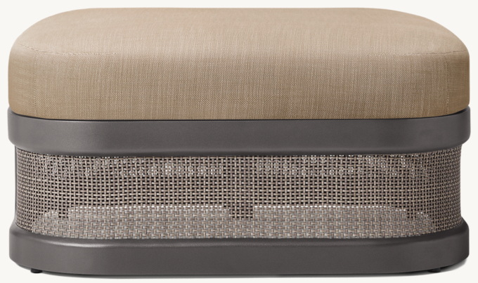 Trieste Aluminum Ottoman 
