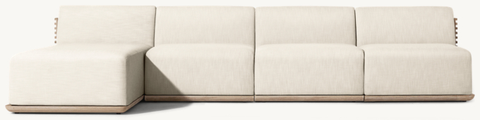 Trelica Teak Modular Sofa-Chaise Sectional