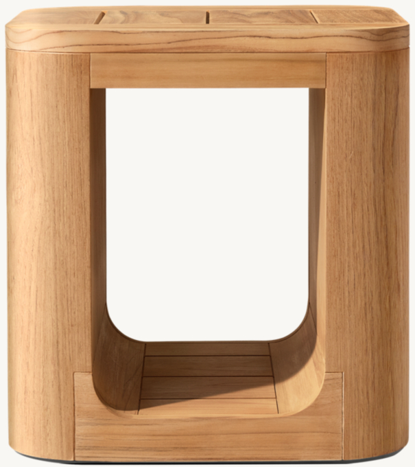 Oslo Open Teak Square Side Table