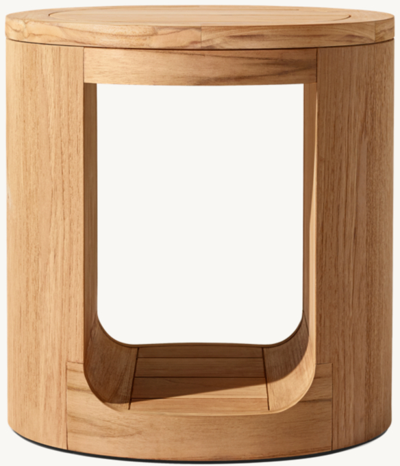 Oslo Open Teak Round Side Table