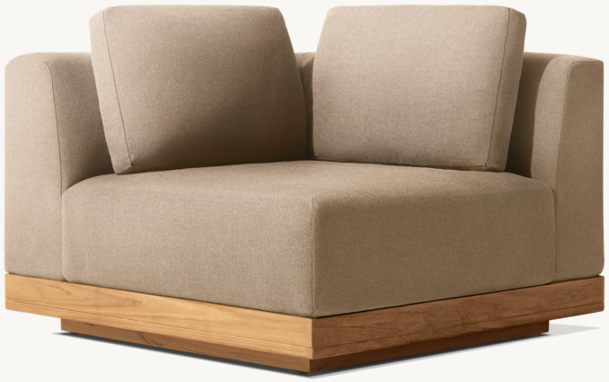 Three Quarter view of Santos Teak Modular Corner Chair  - Frame Only 