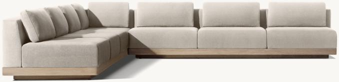 Santos Teak Modular L-Sectional with Corner Chair