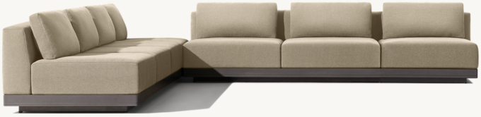 Santos Aluminum Modular L-Sectional with Square Side Table