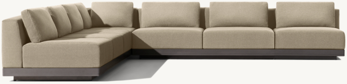 Santos Aluminum Modular L-Sectional with Corner Chair