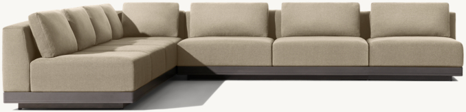 Santos Aluminum Modular L-Sectional with Corner Chair