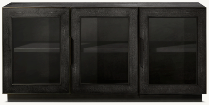 Cela SHAGREEN GLASS TRIPLE-DOOR MEDIA CONSOLE