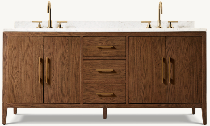 French Contemporary Double Vanity