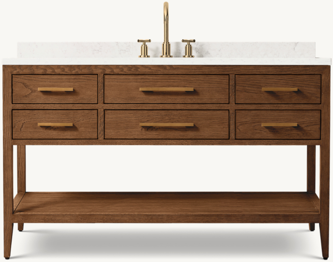 French Contemporary Single Extra-Wide Washstand