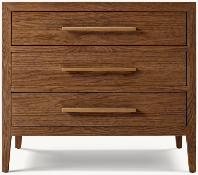 32&#34; nightstand shown in Coffee Oak/Satin Aged Brass.