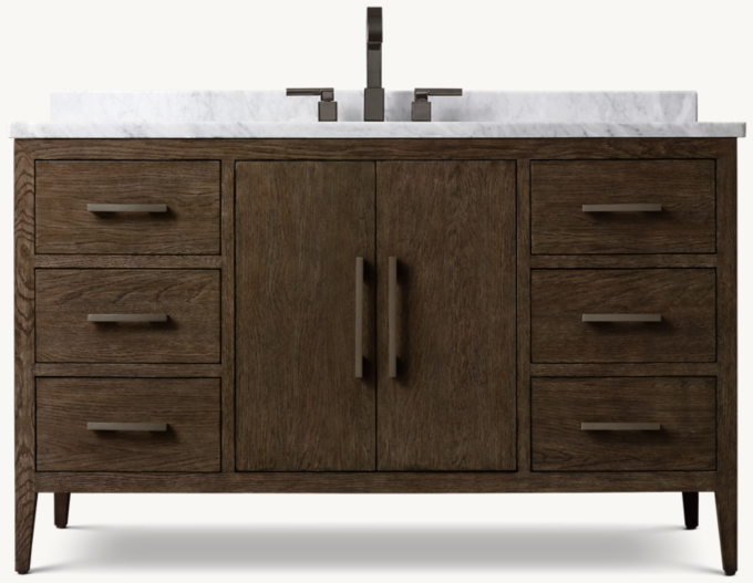 French Contemporary - Meuble-vasque simple extra large 