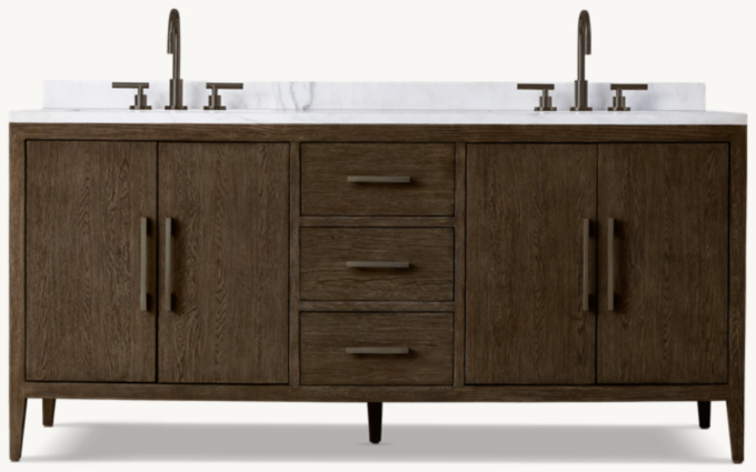 French Contemporary Double Vanity