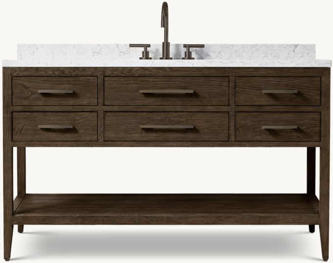 French Contemporary Single Extra-Wide Washstand