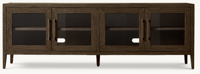 French Contemporary Glass 4-door Media Console