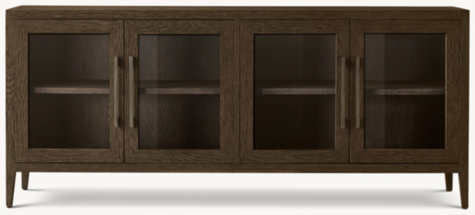French Contemporary Glass 4-door Sideboard