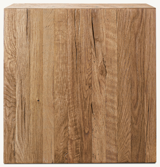 Reclaimed Oak Plinth Cube Side Table